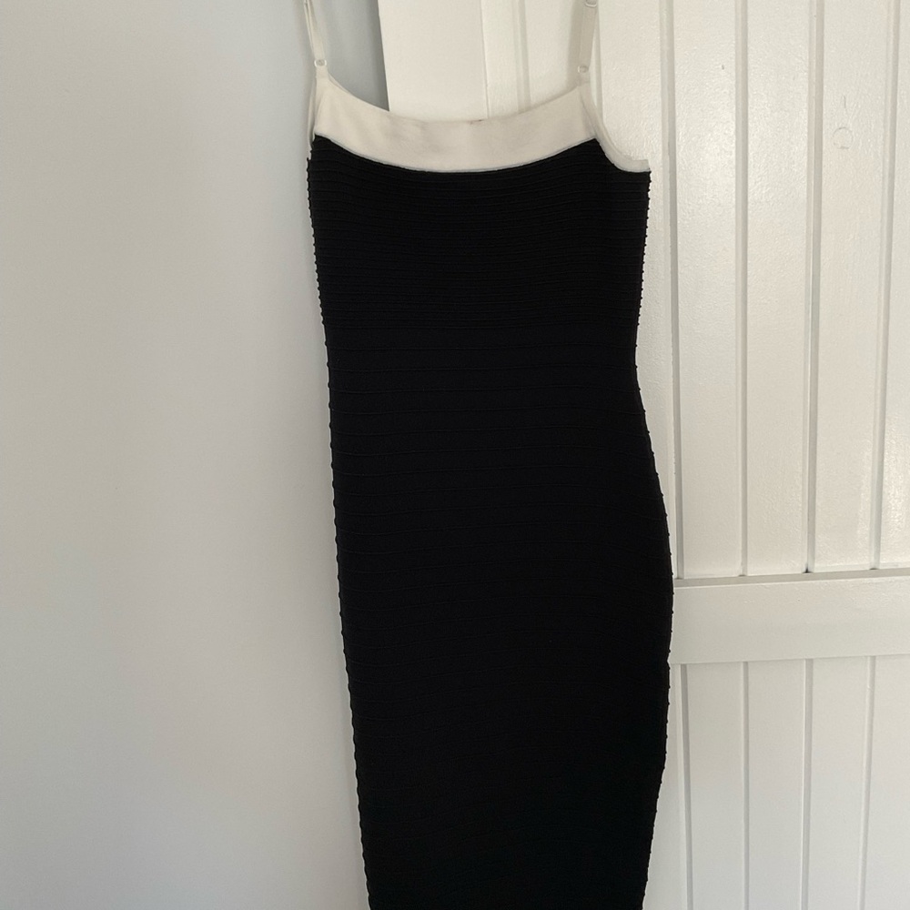 Express Elegant Black Ribbed Dress